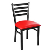 Ladder Back Metal Chair - Red